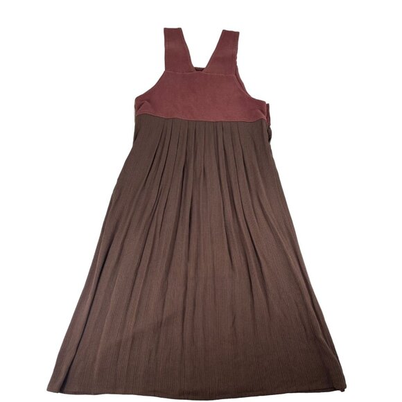 Vintage Pear Two Piece Set Shirt Brown Women's Maxi Cotton Dress XL NWT USA Made - Picture 5 of 11